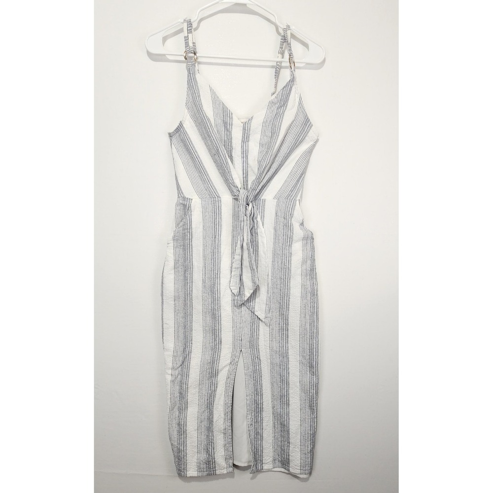 Bishop + Young Women's Casual Striped Sleeveless Pencil Dress White/Blue Size S